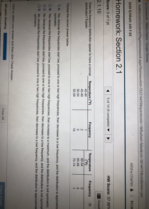 Do Homework - Allisha Charles - Google Chrome mathxl.com/Student/PlayerHomework.aspx?homeworkid=552316459&questionid=1&flushe