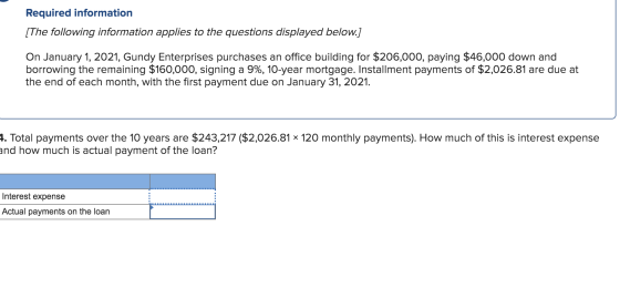 Required information [The following information applies to the questions displayed below.] On January 1, 2021, Gundy Enterpri