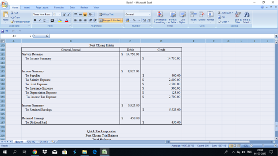 Book1 - Microsoft Excel - X Home Insert Page Layout Formulas Data Review View Cut Copy - General 1 Wrap Text Merge & Center 1