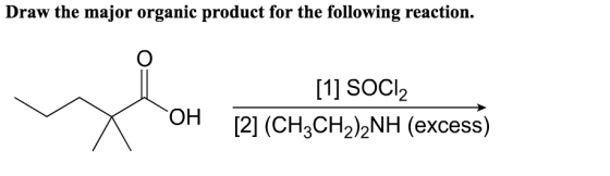 draw the major organic product for the following r
