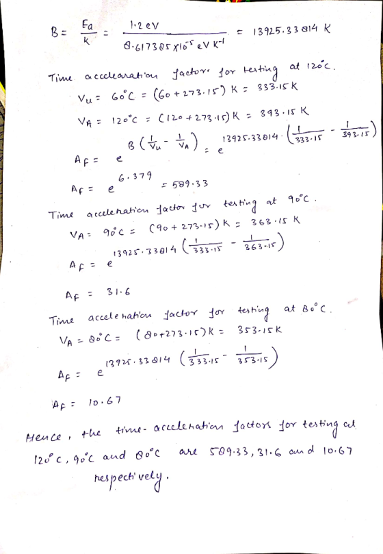 Ea 12 ev 13925.3 3 814 K 8-617305K1VK at 20c factor or teati acccleanahou Time (Go273.1 K = 333.15K Vu Goc VA 12C = C120+273