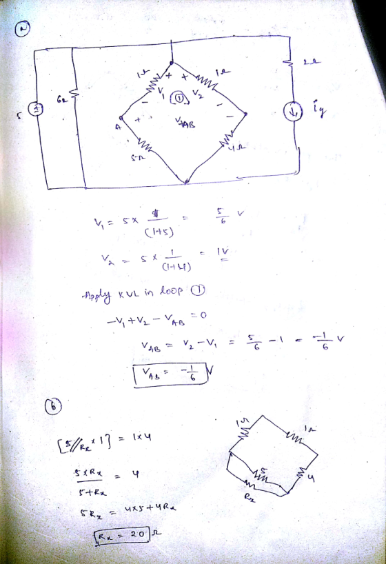 AR CIs) V. (l-t 나) Mp.상 KVL in Loop C) 6 欠