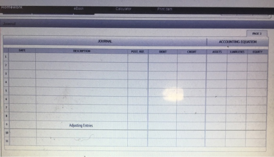 HomOWOTK Calculator Printer JOUR ACCOUNTING EQUATION FORTY Adjusting Entries