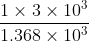 \frac{1\times 3\times 10^{3}}{1.368\times 10^{3}}