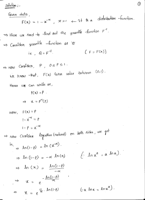Solution: 0 Given datoa Here we need-lo -kndorl the guantik -krehon F-, . unction a Q je Icnouo -that FCx) takes value btween Co,) Hence cue Can wite a*