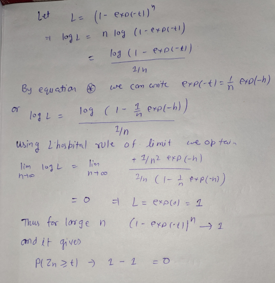 Let ㅕ Ls (1- exoc-ti) log L = n log (1-exp(+1) log (1 - exp(-x) 1/ we can conite n By equation exp(-x) = 1 expl-h) log L = lo