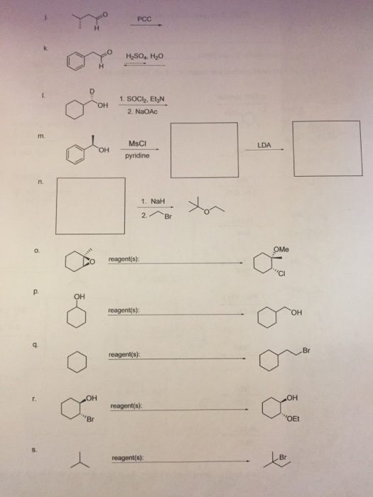PCC H2SO4 H20 1. SOCI, EIN 2. NaOAC LDA MsCI pyridine 1. Nah on 2B reagent(s); reagent(s) & 8 8 8 reagent(s); reagent(s); rea