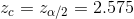 -cー?n/2 = 2.575
