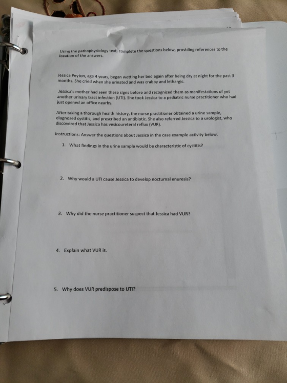 Using the pathophysiology text. Complete the questions below, providing references to the location of the answers. Jessica Pe