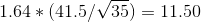 1.64 (41.5/V35) 11.50