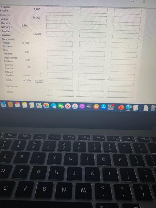 4,900 29,300 3.900 15.900 Accounts Payable Owners Capital Owners Drawings Service Revere Salaries and Wages Expense Rent Ex