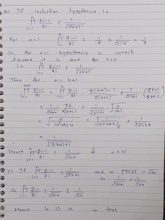 hy puthesis indlurtion JBn+1 Eor J3.1 41 ai hypothesis for tor correct So is Assume e nak true 1 J3k+1 11 Then ns &K4 3 I6+1