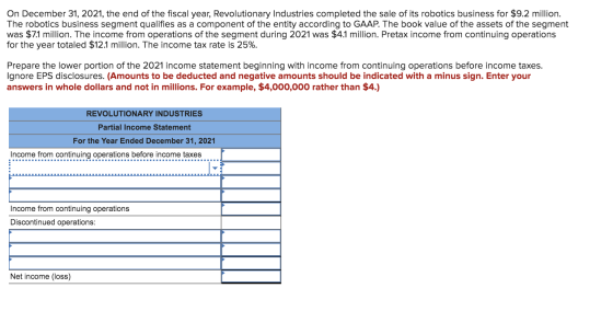On December 31 2021 The End Of The Fiscal Year Revolutionary Industries Completed The Sale Of 