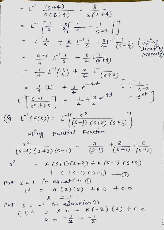 3. 너 15+4) s(S+4) S (s +4) [글 - ] S44 이 ㅔ 1 4 s 3 수 S s + 4) (wing linarity propenry 4-3 3 10 - + 늘 (t 을 2 S+) 너 (+4) [ ( ++