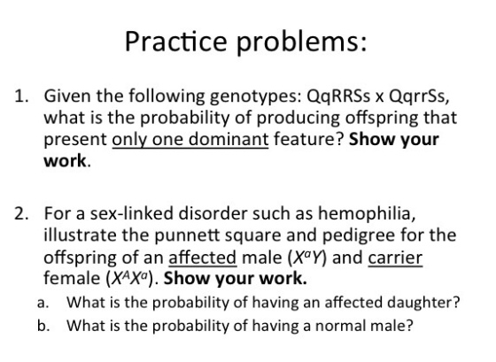 Given the following genotypes: QqRRSs x QqrrSs, wh