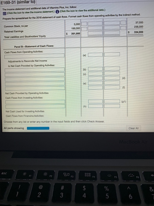 E16B-31 (similar to) The income statement and additional data of Vitamins Plus, Inc. follow: m (Click the icon to view the in