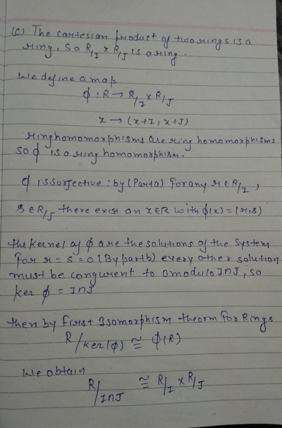 he In ete d eime xxt x tJ) homomo bh2 ane thesoltons of -the Syste By barib) every must be cong usent to omadulh Jnso olu tio