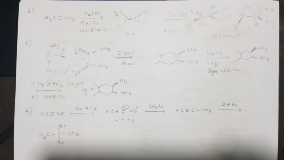 СН з а Н.) Ра 2 л, ни H₂ = CAZ Basou Lindlass дараліс она На Diels- - енз Alder — на — не Syn addition она СН2 1) Hg (o Ac),