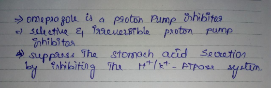 > omepia gole is a paoton Pump Ehibitoa ) selective E iareuersible proton pump înhibitor suppress Tahibiting The The stomach