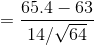 65.4 - 63 14/64