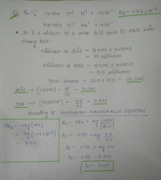 e is a Mikuse of a weak Acid and strong Base. Mall vali MihMoles of Acid = @o mLX ㆁ«d50M 15 チ5 PK Acid Do 2 H3.45