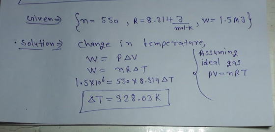 . Solution? Change tempe Yoite, Assiming ideal 9as
