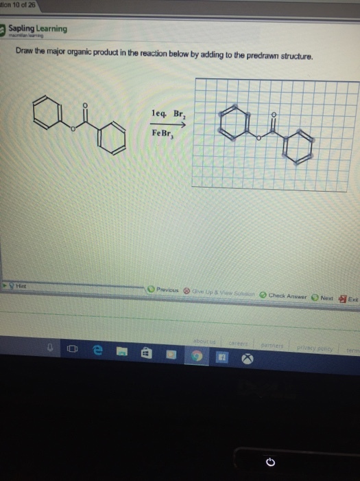Draw the major organic product in the reaction bel