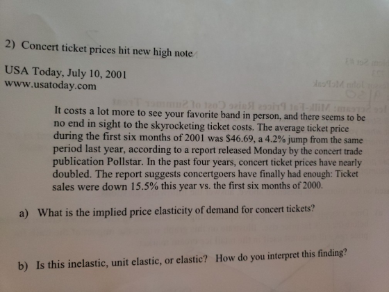 2) Concert ticket prices hit new high note E t2 msi USA Today, July 10, 2001 www.usatoday.com O2 A m to 0921n 29rtl-lliMmasp2
