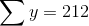 \sum y=212