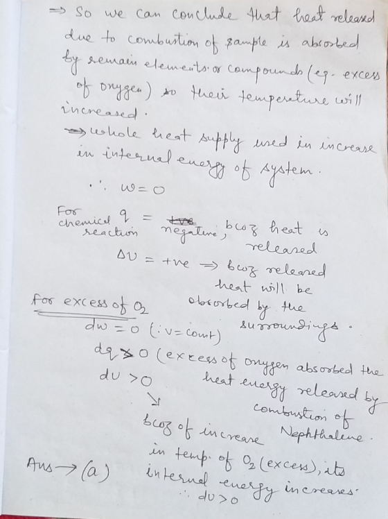 → So we can conclude that heat released due to combustion of pample is absorbed by remain elements or compounds (eg- excess o