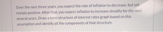 Over the next three years, you expect the rate of inflation to decrease, but yet remain positive. After that, you expect infl