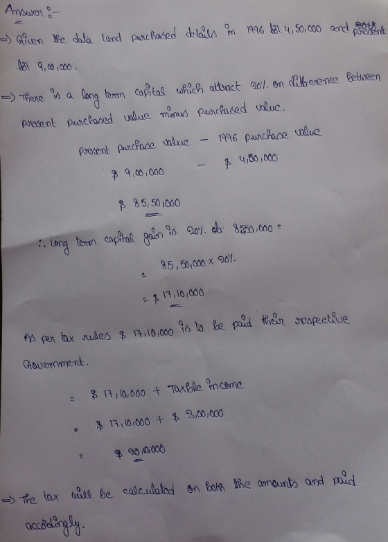 Ansuon Gouen lfe data land puchadod delala m 1996辄4,50,000 ordpte du present PancPone htue -1996 panchase wue 吊 4,50,000 9,00,000 85,50000 Gavemmmment % 14,10,000 + $ 2,00,000