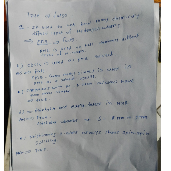 True or false. many chemically - I used to tell how different types of Hy doogen ceton ANS fals. diffrut. to tell chemically
