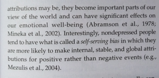 attributions may be, they become important parts of our view of the world and can have significant effects on our emotional w