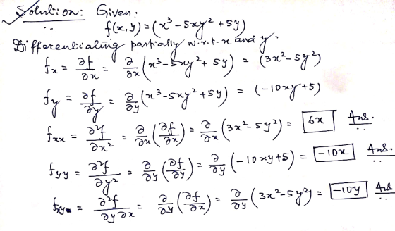 Solution: Given: Differentie on other feel (Bayet sy) = {axt-sys fya 33 (*-5uy+459) = (-102y *s) fex = contre le (32+ 542) -