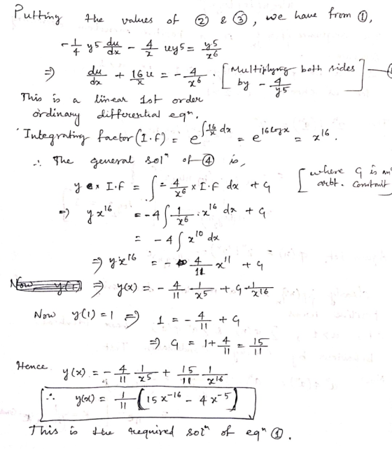 Putriny we haue frem 4the values of dx Multiphy both Aides b- du do Thio in ordinany ditfrential eq, S da Tutegratin factor(