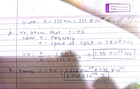Date Page Given X: 222 nm 222 22.2 niu -54 1 5