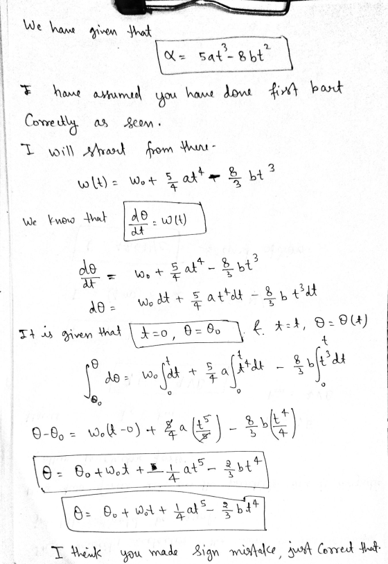 We have given that Q = 5at?-86t? T have assumed you have done first bart seen. Correctly as I will start from there - 5 wlt)