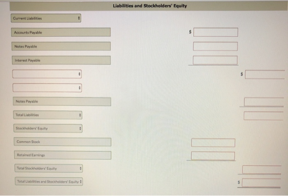 Liabilities and Stockholders Equity Current Liabilities Accounts Payable Notes Payable Interest Payable Notes Payable Total