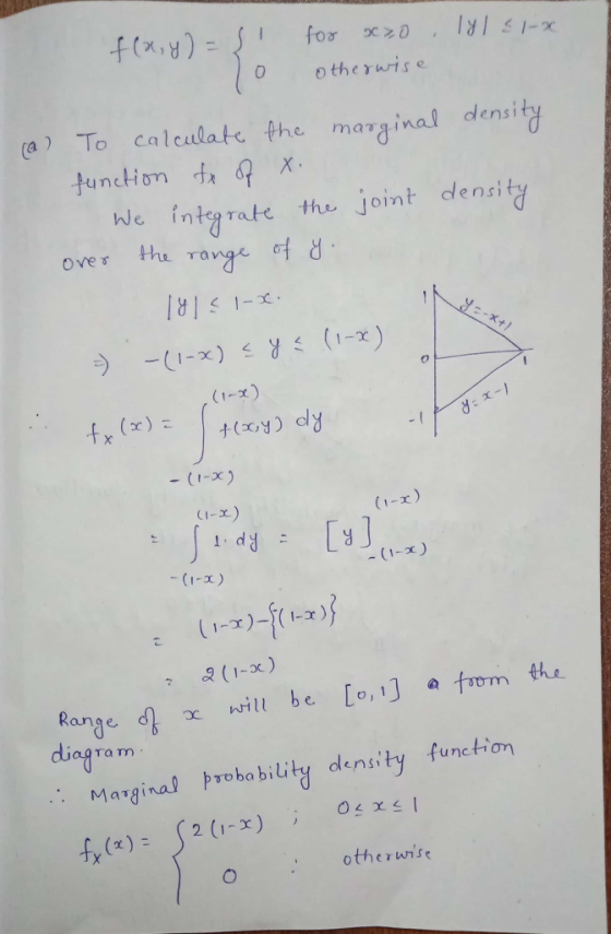 0 0 otherwise (a To Calcalate the marginal densit We rate the, Joint dens; Over the range d 2 (1-x) fx () CI-x) (1-x) (1-x) (I-x) 7 2 (1-x) oc ill be Lo, 1 r8 Magina ohebility denity function ram MaTg otherwise