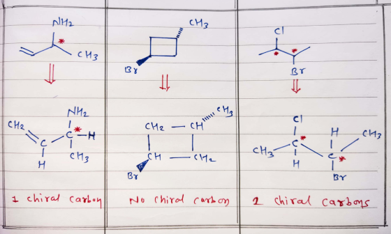 КИ 11 - с Из в 3 x BY | | сү, — сҢ TH си, 13 CH - CH2 н н * BY 1 chiral carbon no Chiral carbon 2 chiral carbons