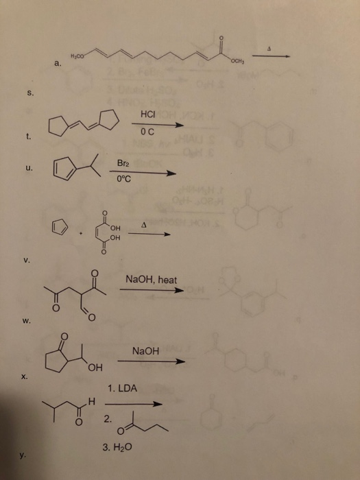 a. HCI O C Br2 0°C Δ OH NaOH, heat NaOH он X. 1. LDA O 2 3. H2O