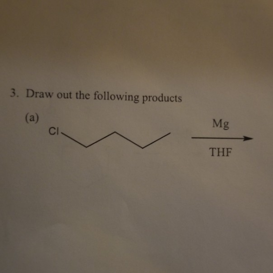 3. Draw out the following products Mg (a) CI THF