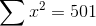 \sum x^2=501