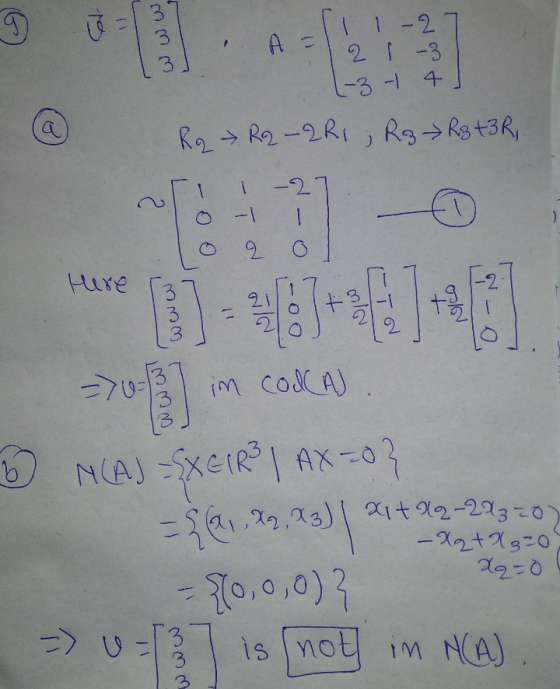 18 lii-2 A =121 -3 (-3- 4 ] R₂ R2 -2 R1 R3 R3 +3R, 11 70-53 in Costa 6 NLAJ-SXEIR3 | AX=0} = { @.29.43) 24+ 22-29370 - $10,0,