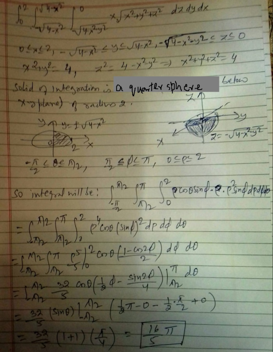 0 Jo wa + S + y2 +72 dz dy dx Wyryl below Dex!? - Ju-Ar sy e Sy-A, -14- xy 2 c zeo X 2 gl. 4, 22- 4 - 4² y 2 ) x2 + y2 +22 -