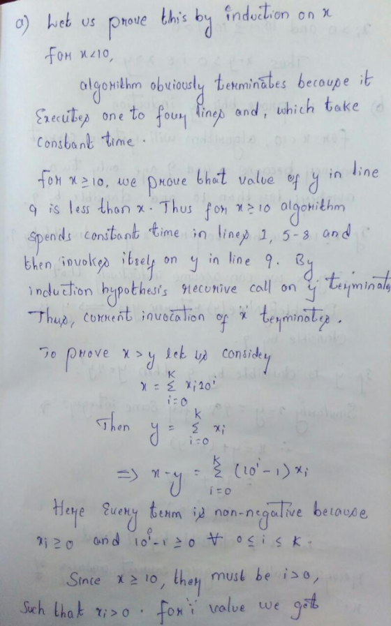 o) hebus prove bh.s by endoction on χ OH X410 olgowilhn olovtiousl tenminates becaupe i Creutes one to lines and, uhich take