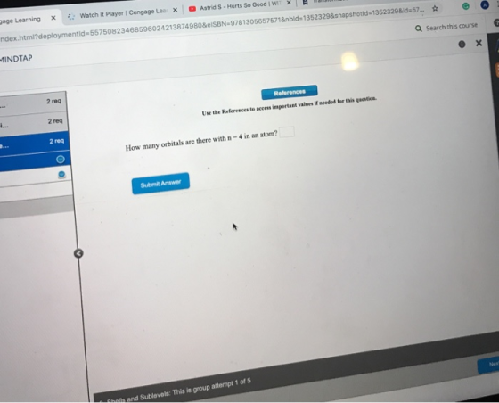 X 0.0 A Astrid S - Hurts So Good W gage Learning x Watch It Player Cengage Lear X Q Search this course ndex.html?deploymentid