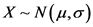 X-N(u,0)
