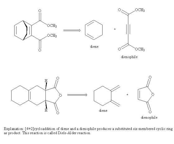 OCH3 OCH3 OCH3 di ene OCH3 di enophile H/ i ene dienophile Explanati on: [4+2]cycloaddition of diene and a dienophile produce